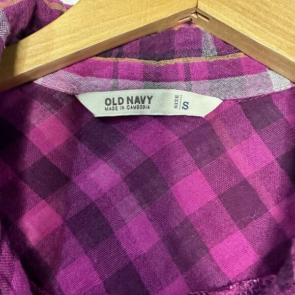 Old Navy Womens Pearl Snap Western Shirt Size Small Pink Plaid Rodeo - Picture 4 of 7